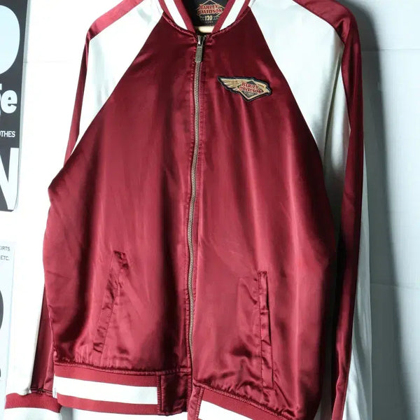 [BUNJANG] Harley-Davidson Zip-Up Windbreaker Jacket Satin - H37303 / (L-XL) 할리데이비슨 집업 바람막이 점퍼자켓 새틴-H37303