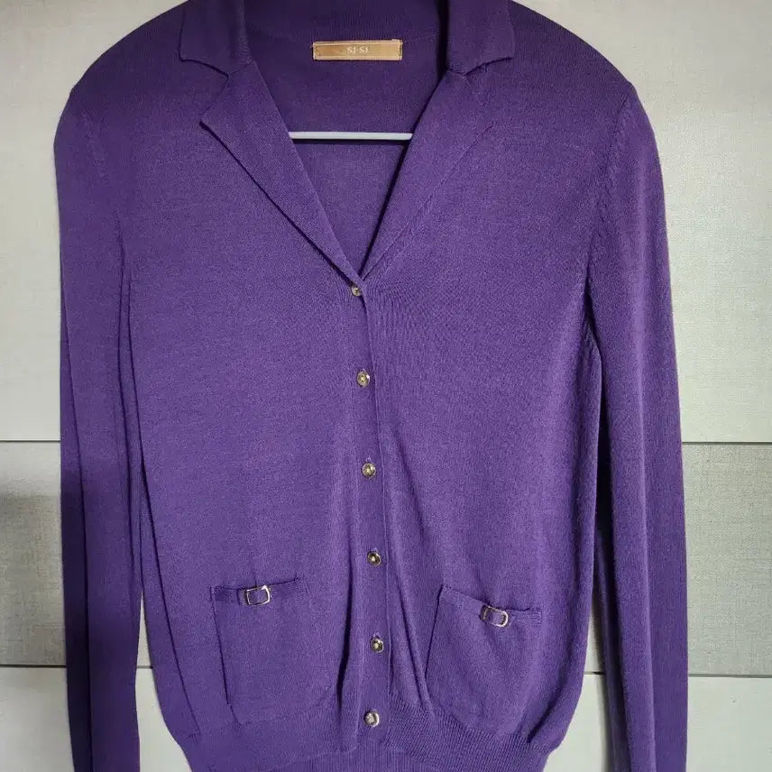 [BUNJANG] SJSJ Women's Purple Collar Knit Cardigan / SJSJ 여성 퍼플 카라 니트 가디건
