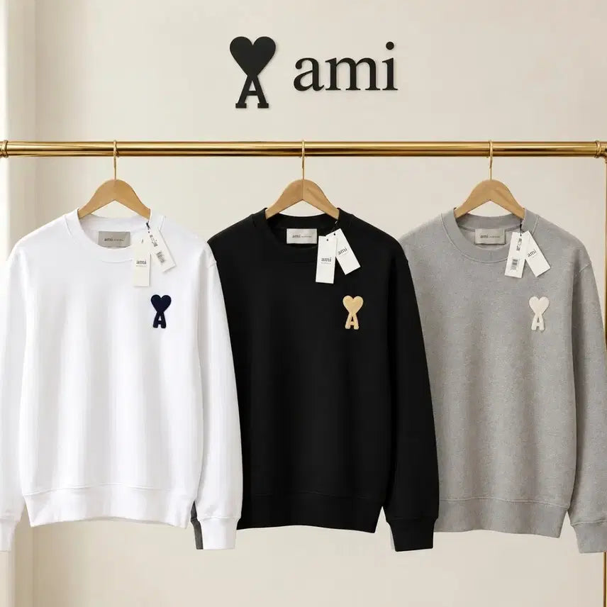 [BUNJANG] AMI Alexandre Mattiussi Heart Big Logo Sweatshirt / #신상#  AMI 알렉상드르 마티우시 하트 빅로고 맨투맨
