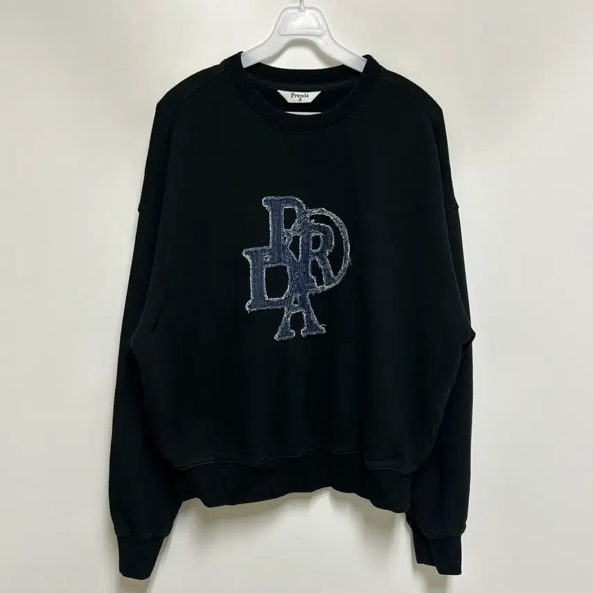 [BUNJANG] Prenda Denim Patch Crewneck Sweatshirt / [여자-85~90]프렌다 데님 패치 크루넥 스웨트셔츠