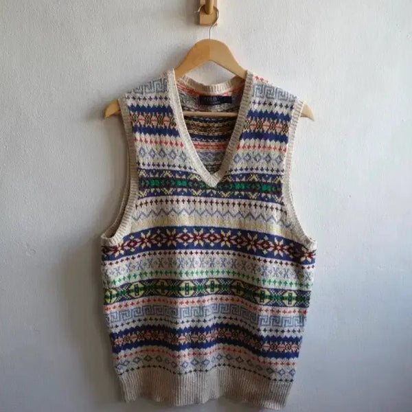 [BUNJANG] Polo Ralph Lauren Fair Isle Knit Vest / 폴로 랄프로렌 페어아일 베스트