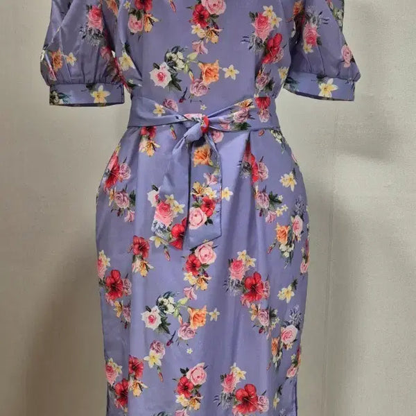 [BUNJANG] Purple Flower Pattern Dress / 퍼플 플라워 원피스 55
