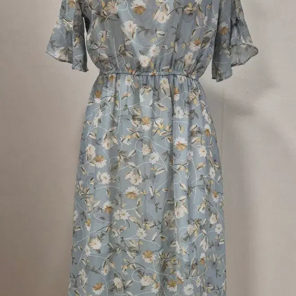 [BUNJANG] Flower Pattern Banding Dress Size 55 / 플라워 패턴 밴딩 원피스 55