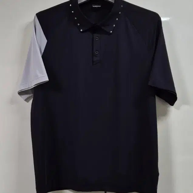 [BUNJANG] Pas de Golf Men's Polo Shirt Size 110 Black / 파사디골프 고급 폴로셔츠 남자 110싸이즈 검정색 소매배색 연회색