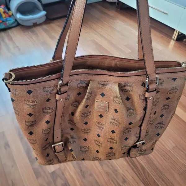 [BUNJANG] MCM Visetos Shopper Tote Bag Brown / MCM 비세토스 쇼퍼백 토트백 브라운