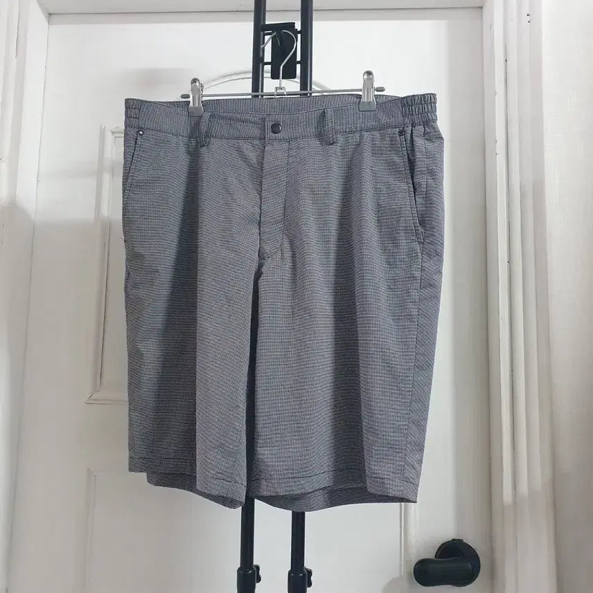 [BUNJANG] Daks Golf Men's Grey Check Pattern Shorts (Size 91) / 36인치 닥스골프 남자 반바지 그레이