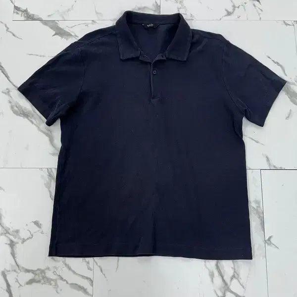 [BUNJANG] Massimo Dutti Navy Short Sleeve Polo Shirt L / 마시모두띠 네이비 반팔 카라티