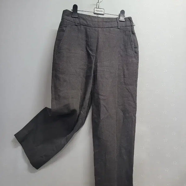 [BUNJANG] Women's Gray Cotton Linen Slacks (Size 55-66) / 55)면마 그레이톤 바지 (55~66)