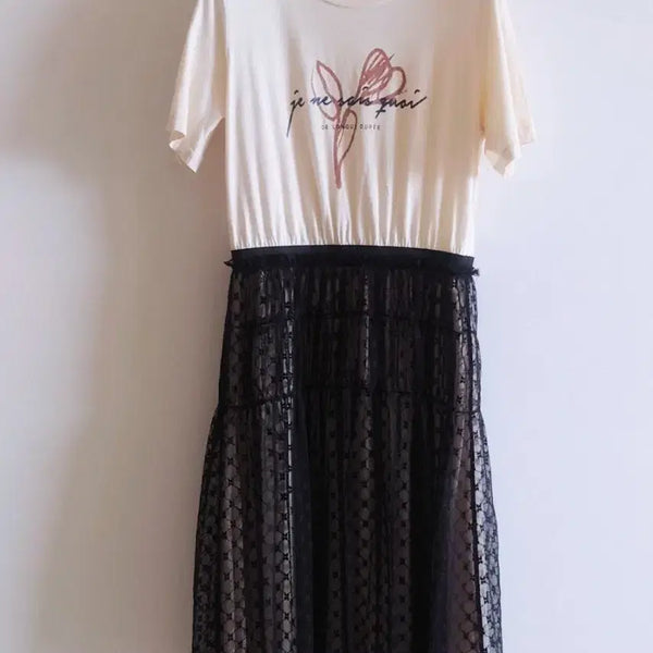[BUNJANG] On & On Lace Dress T-shirt / 온앤온 티셔츠 레이스원피스