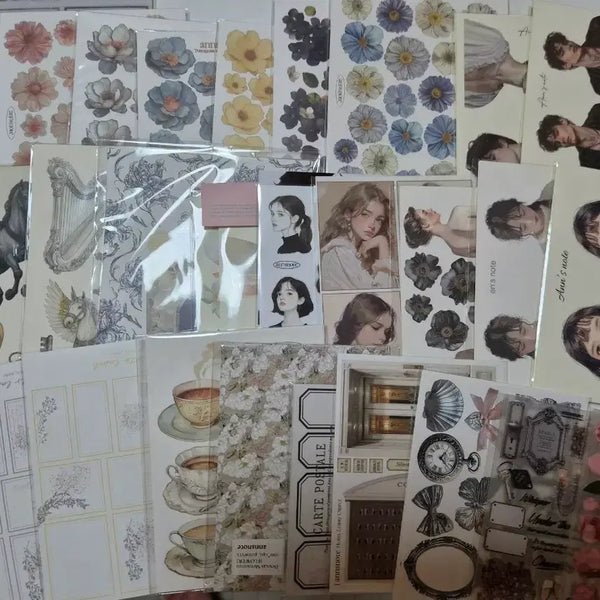 [BUNJANG] Calligraphy Flower Sticker Set / <새상품>꽃 스티커 캘리그라피 스티커