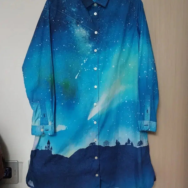 [BUNJANG] Graniph Night Sky Printing Shirt / 그라니프 밤하늘 프린팅 셔츠 55 66