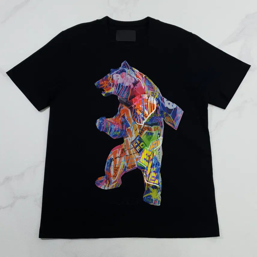 [BUNJANG] Juun.j x Richard Orlinski Bear Graphic T-Shirt / 준지 X 리차드 올린스키 콜라보 베어 그래픽 반팔 티셔츠 95