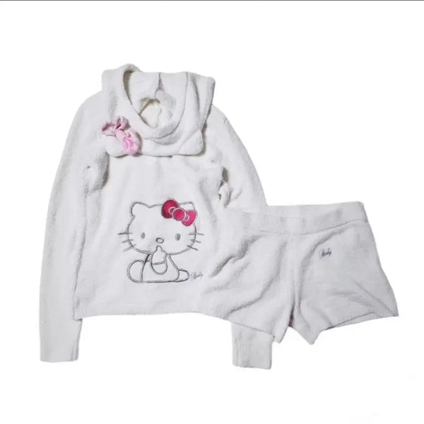 [BUNJANG] Rady Hello Kitty Hoodie and Shorts Set / 라디 Rady 헬로키티 후드집업 반바지 세트