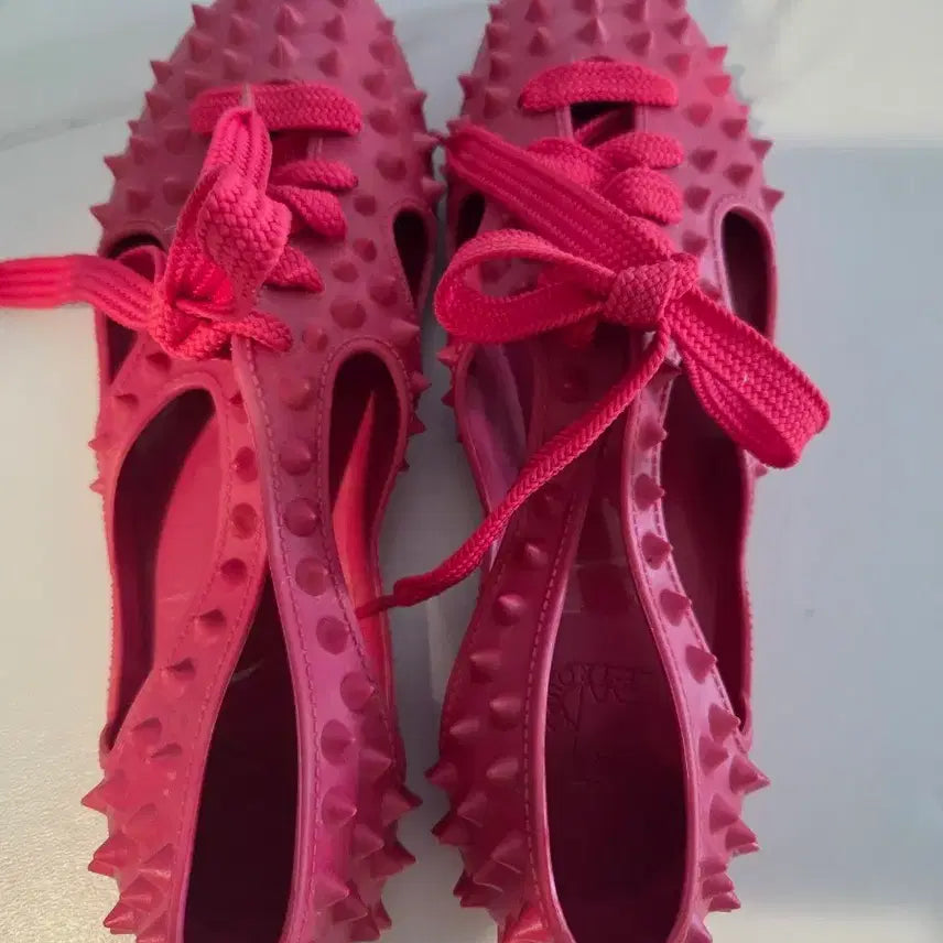 [BUNJANG] Women's Rubber Flat Shoes Pink Studded / 여성용 고무 단화 홍콩에서 구입