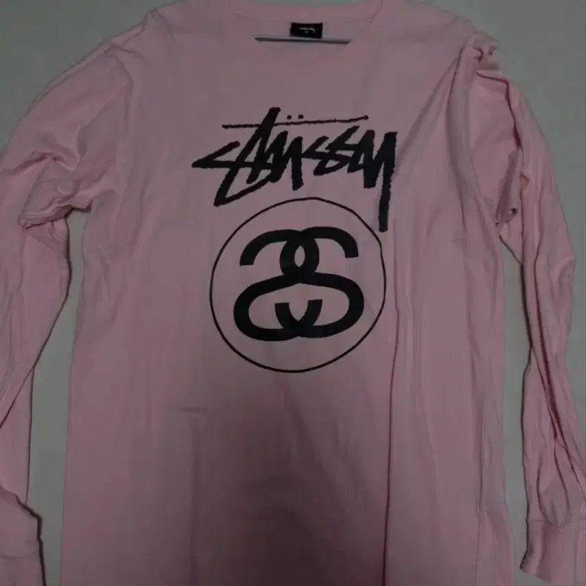 [BUNJANG] Stussy Pink Long Sleeve T-Shirt / 스투시 핑크 롱슬리브