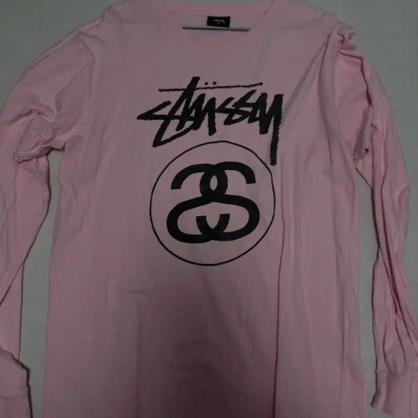 [BUNJANG] Stussy Pink Long Sleeve T-Shirt / 스투시 핑크 롱슬리브