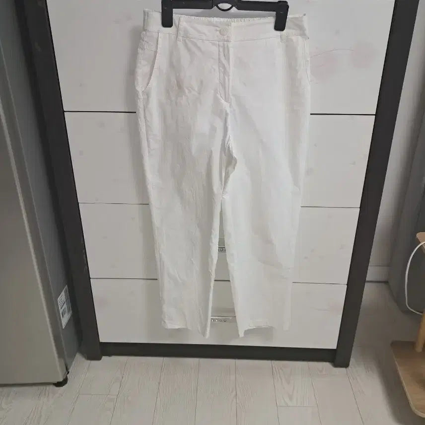 [BUNJANG] White Cotton Pants with Elastic Waistband / 여름흰색바지 밴딩