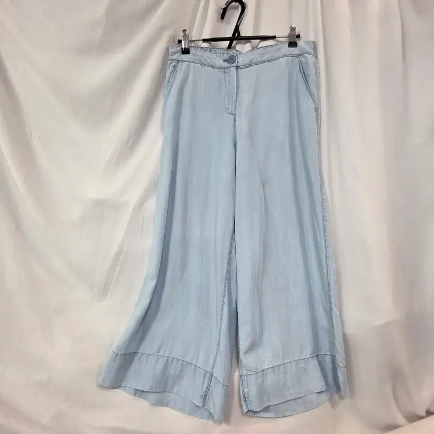 [BUNJANG] Sky Blue Wide Leg Cropped Denim Pants / 청바지8부여성 와이드 팬츠 하늘색27/29