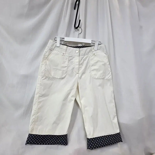 [BUNJANG] Daks Women's White 5-Button Shorts / 닥스 여성 화이트 무무늬 화이트5부반바지70