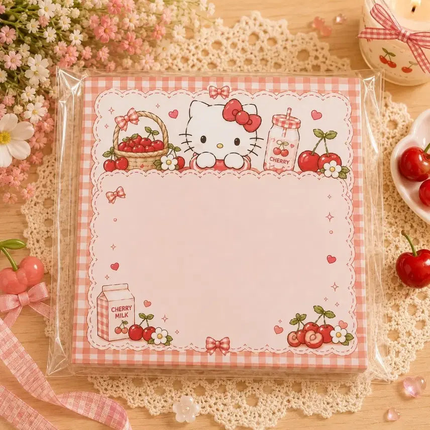 [BUNJANG] Hello Kitty Cherry Memo Pad / 키티 체리 떡메모지