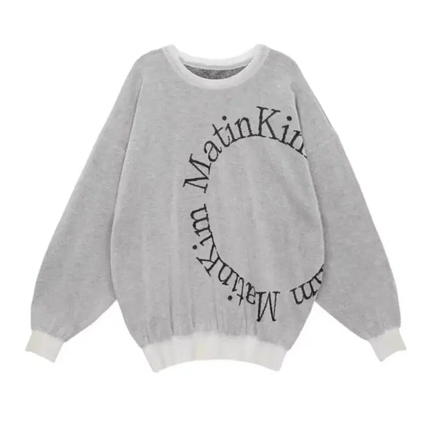 [BUNJANG] Matinkim Oversized Logo Knit / 마뗑킴 오버핏 로고 니트