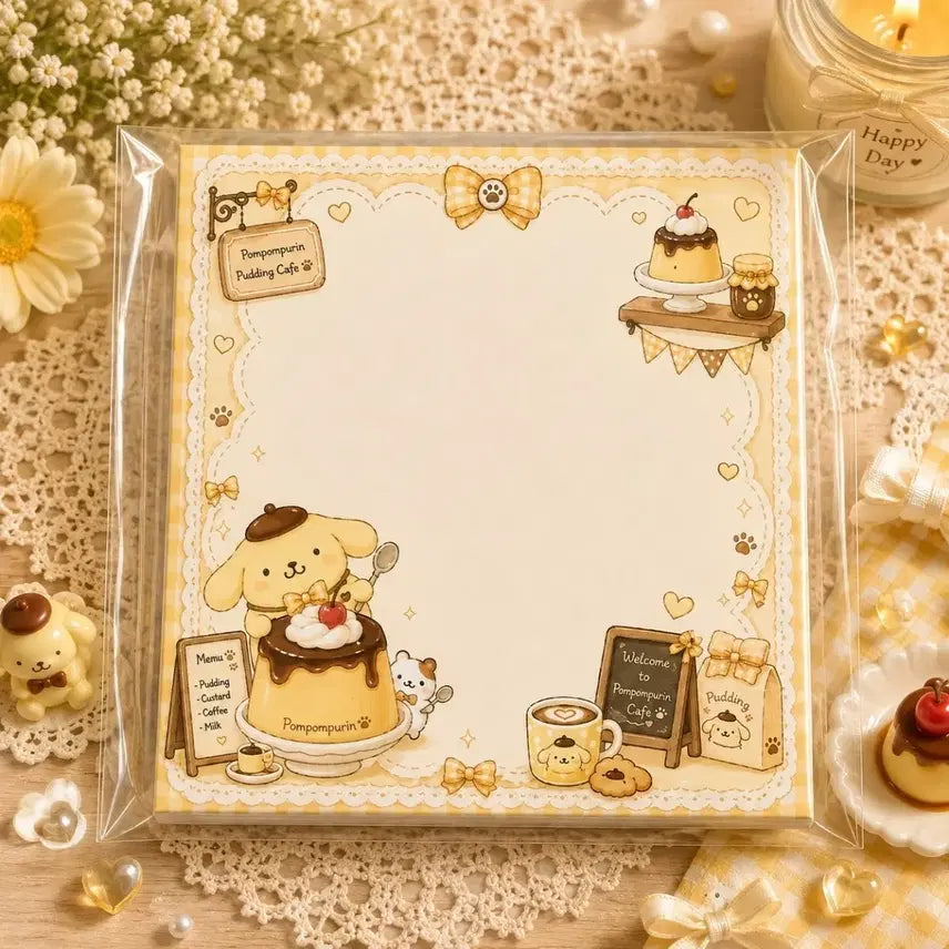 [BUNJANG] Pompompurin Pudding Cafe Ddeokmemoji Memo Pad / 폼폼푸린 푸딩 카페 떡메모지