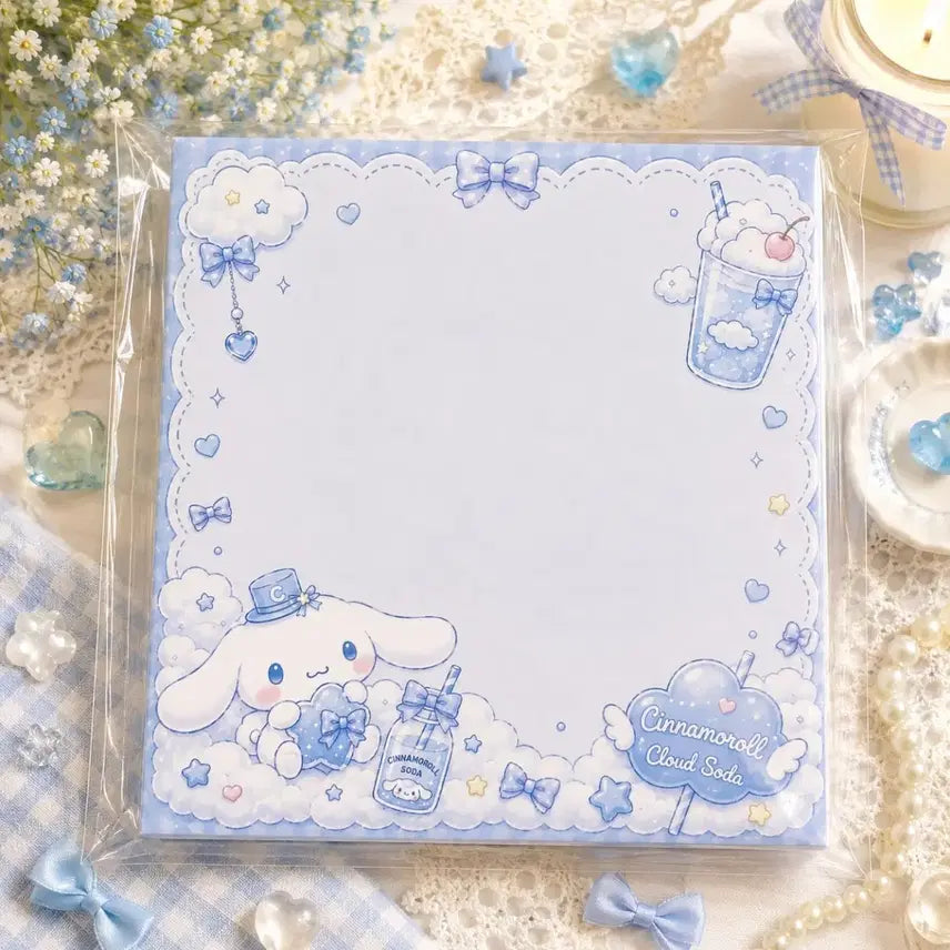 [BUNJANG] Cinnamoroll Cloud Soda Notepads / 시나모롤 클라우드 소다 떡메모지