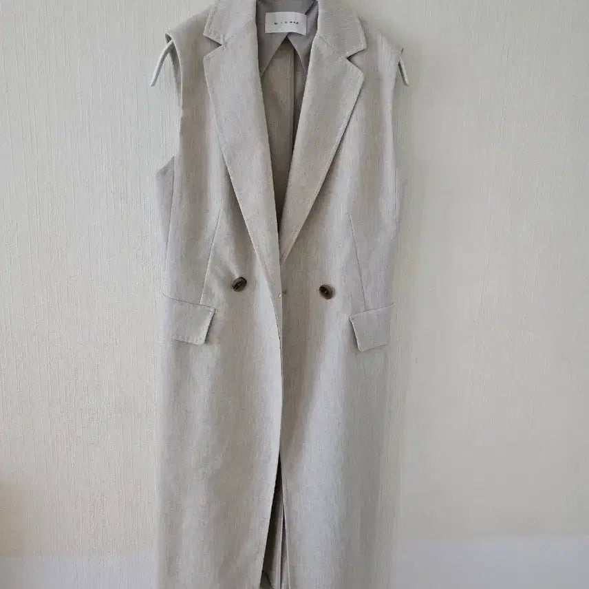 [BUNJANG] MICHAA Long Vest Beige Size 55 / (새상품) 미샤 롱베스트 55사이즈