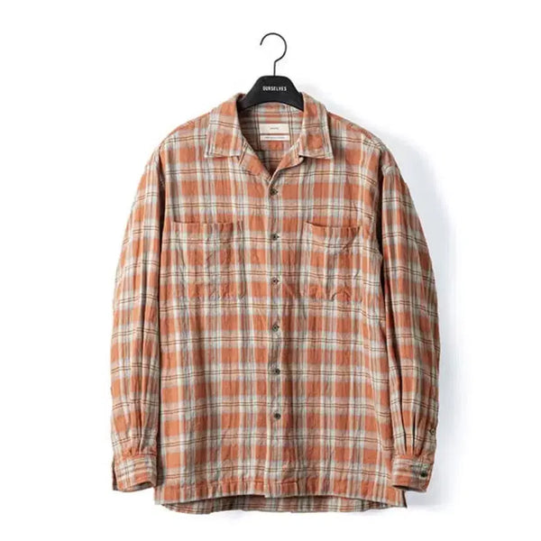 [BUNJANG] Ourselfs 24FW Check Shirt Jacket Orange Size 2 / 아워셀브스 24FW 체크 셔츠 자켓 오렌지 2사이즈