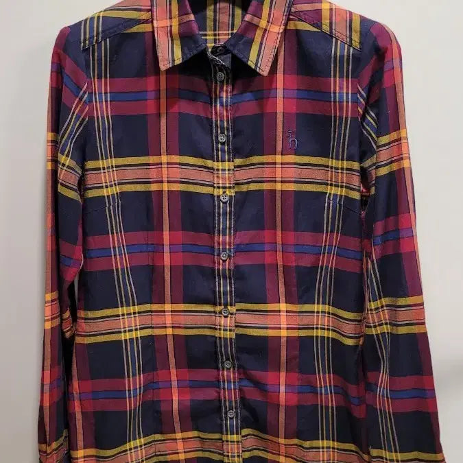 [BUNJANG] Hazzys Women's Checkered Shirt Navy / 헤지스 여성 체크 남방