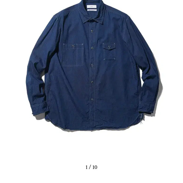 [BUNJANG] Ourselfs 25SS Washed Chambray Shirt Blue Size 2 / 아워셀브스 25SS 워싱 샴브레이 셔츠 블루 2사이즈