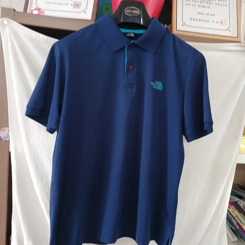 [BUNJANG] The North Face Navy Collar T-Shirt Size 105 / 노스페이스 반팔 카라티 네이비 105