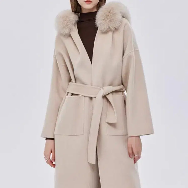 [BUNJANG] Fox Fur Wool Alpaca Coat (M) / [새상품] 폭스퍼 울 알파카 코트 m