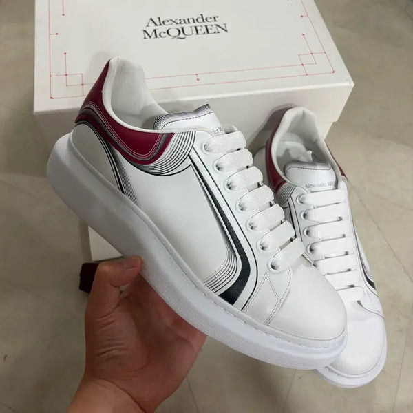 [BUNJANG] Alexander McQueen Oversized Sole Sneakers White Burgundy / 새상품(280)알렉산더맥퀸 오버솔 라인 스니커즈 화이트 버건디