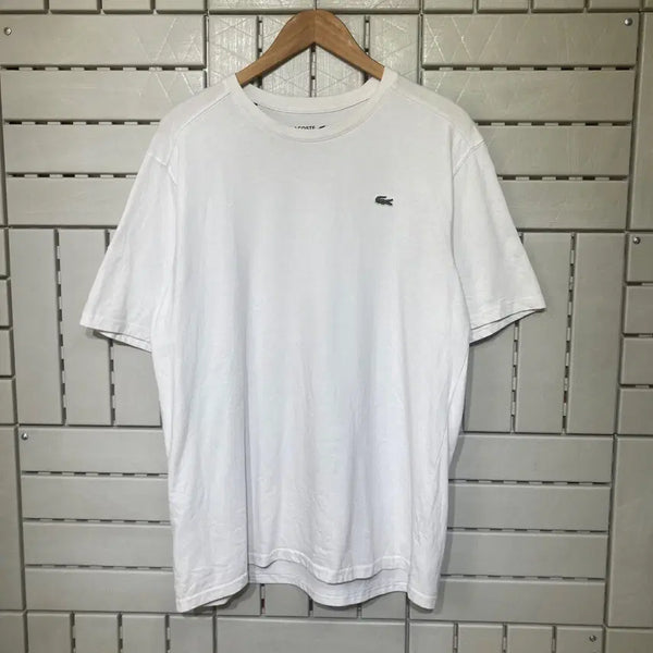 [BUNJANG] Lacoste Embroidered Dry-Fit Basic T-Shirt White / [XL]라코스테 자수 드라이핏 기본 반팔티 화이트 0923