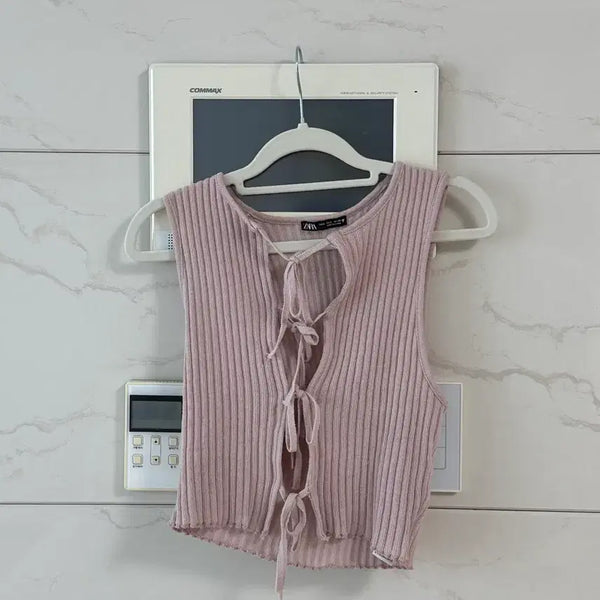 [BUNJANG] Zara Shirred Camisole Pink / 자라 셔링 끈나시 핑크