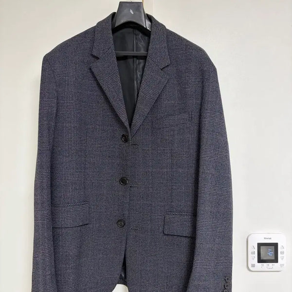 [BUNJANG] 707 Studio Check Oversized Blazer 48 / 707스튜디오 체크 오버핏 블레이저 48