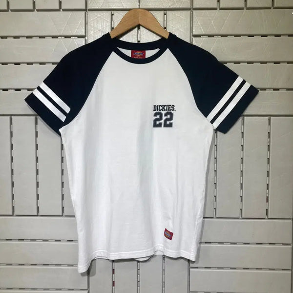 [BUNJANG] Dickies Patch Color-Block Short Sleeve T-Shirt White / [S]여성 디키즈 패치 배색 반팔티 화이트 0925