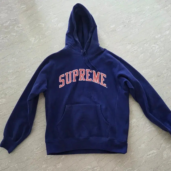 [BUNJANG] Supreme Arch Logo Hoodie Navy / 슈프림 아치 로고 후드 네이비