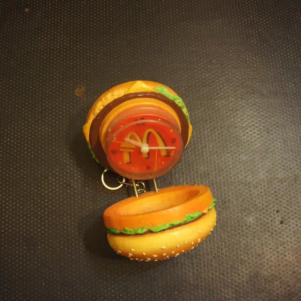[BUNJANG] McDonald's 1998 Hamburger Clock Keychain Vintage Accessory / 맥도날드키링 열쇠고리 햄버거시계 토이빈티지 맥도널드 빈티지시계 빈티지소품 엔틱시계UU
