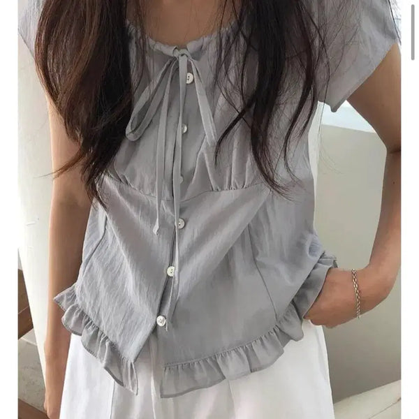 [BUNJANG] Kinda Beige Blouse / 킨다베이지 블라우스