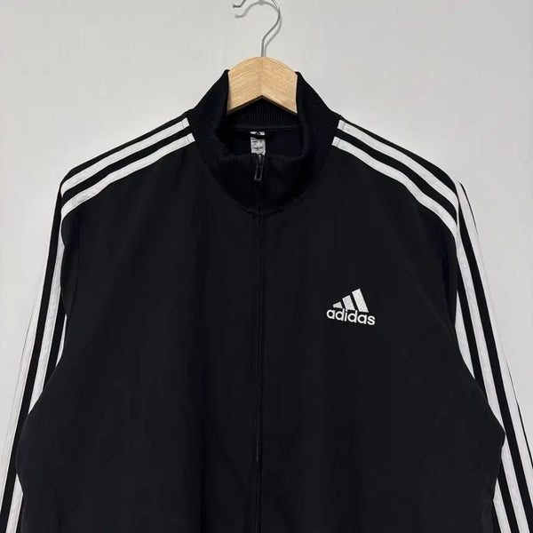 [BUNJANG] Adidas Black 3-Stripes Woven Windbreaker Jacket / 아디다스 블랙삼선 우븐 바람막이