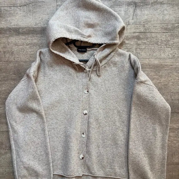 [BUNJANG] Code:z Combined Hooded Cardigan Beige / 코데즈컴바인 후드 가디건 베이지
