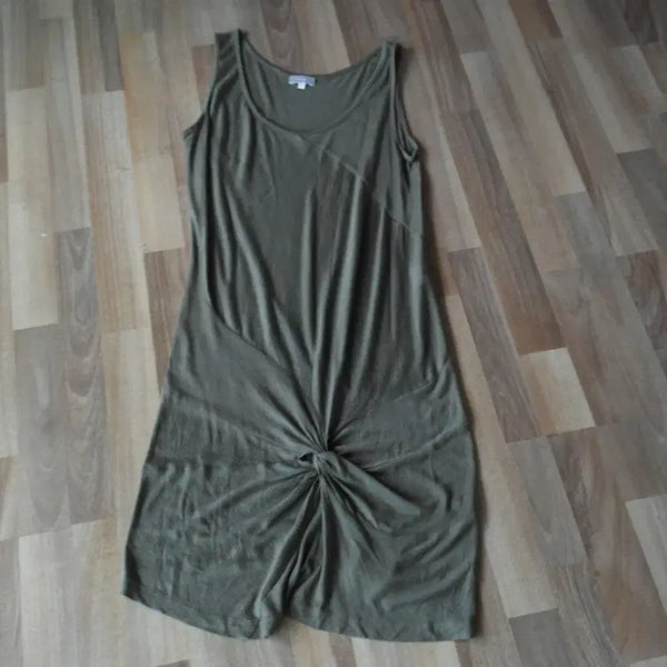 [BUNJANG] Stefanel Silk Blend Midi Dress Khaki / 스테파넬원피스/55사이즈/최상급