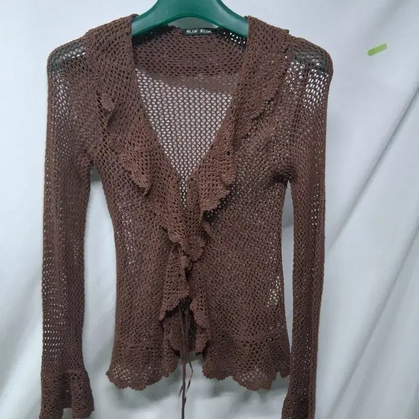 [BUNJANG] Blue Rose Handmade Knit Cardigan Brown Size 66 / 블루로즈 헨드메이드 니트 가디건 브라운 66