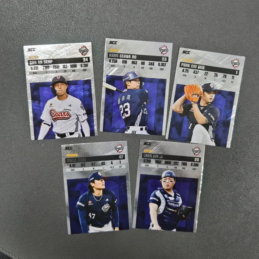 [BUNJANG] KBO Baseball Cards Doosan Records Full Set (Kwak Bin, Yang Eui-ji, Park Chi-guk, Kang Seung-ho, Son Ah-seop) / KBO카드 플러스 두산 레코드 풀세트 (곽빈, 양의지, 박치국, 강승호, 손아섭)