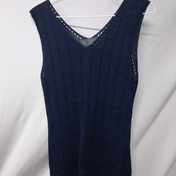 [BUNJANG] Navy Knit Sleeveless Top (M) / 네이비 니트 민소매 탑M