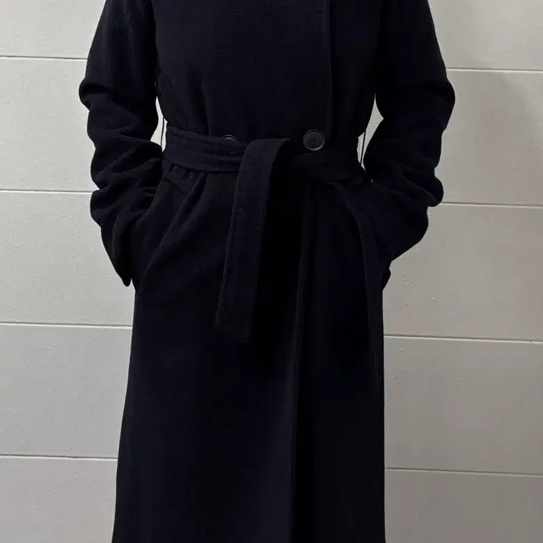 [BUNJANG] 100% Cashmere Handmade Coat Navy / 캐시미어100 코트