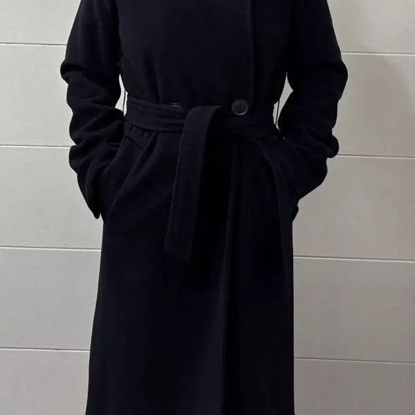 [BUNJANG] 100% Cashmere Handmade Coat Navy / 캐시미어100 코트