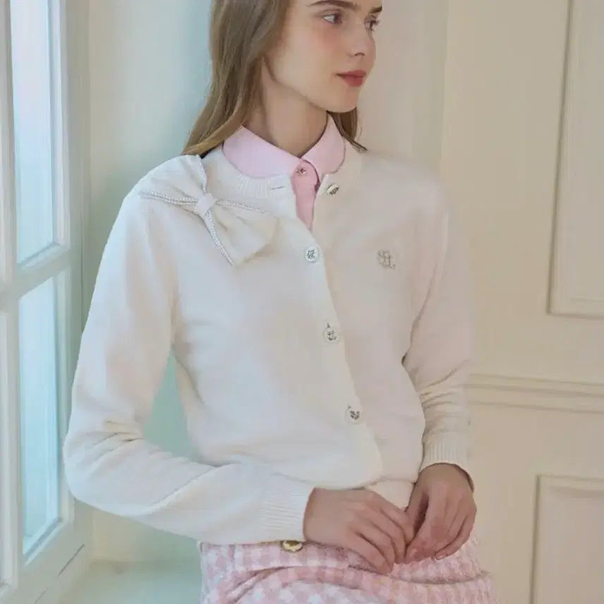 [BUNJANG] Fair liar Ivory Ribbon Cardigan M / [정품/새상품] 페어라이어 아이보리 리본 가디건 M